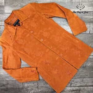 Bernardo Embroidered Leather Jacket Size XS